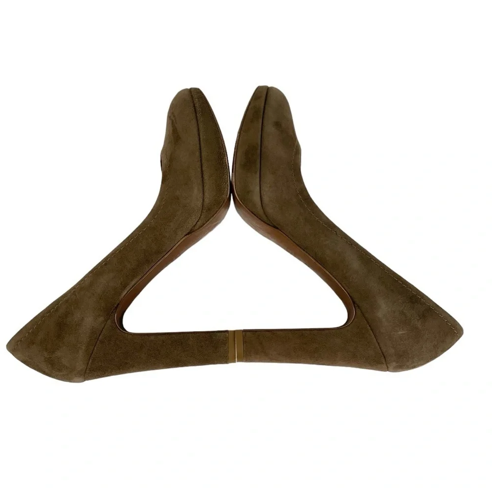 J. Crew Gray Taupe Suede Heels Size 8.5 Made in Italy